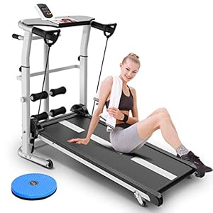 QLGRXWL Folding 3 in 1 Multifunction Household Treadmill Jogging with Incline Fat Burning Fitness Equipment – Home Gym,with LCD Monitor