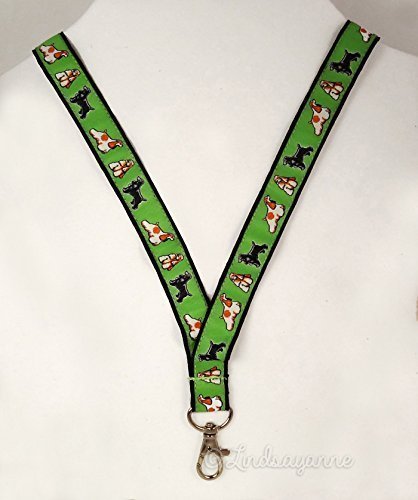 Cocker Spaniel Dog Breed Neck Lanyard for ID or Keys - Green