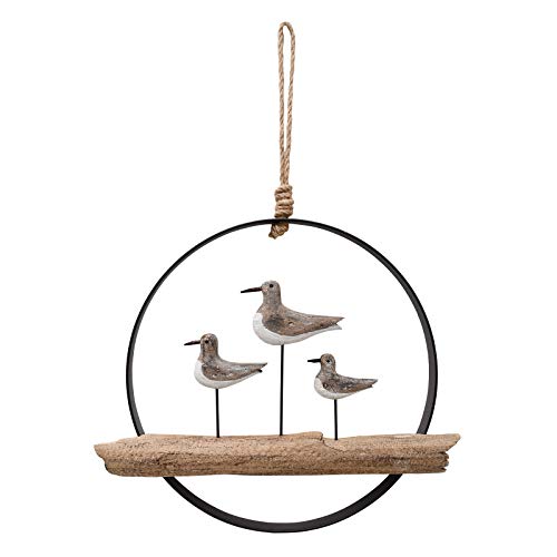 K KILIPES Wood Seagull Wall Hanging Ornament Nautical Decor, Rustic
