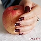 Fashion Middle Flat Top False Nail Tips for Finger Nails Candy Maroon Red Acrylic Nail DIY Decoration Full Wrap Tips P83