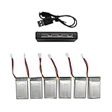 6Pcs 750mAh 20C battery with 6-Port Quick Charger for Syma X5 X5C X5A X5SW X5C-1 &UDI U45 U42 U42W RC quadcopter, Overcharge protection and Faster Charging Speed
