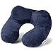 Travel Inflatable Pillow, Ultra Soft Velvet Air Neck Rest with Removable Washable Cover, Reduce Stiff Neck and Sleep Comfortably in Planes, Cars, Buses & Trains, Travel Storage Pouch Included