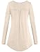 Becanbe Women's Vintage Long Sleeve V Neck Pleated Tunic Shirt