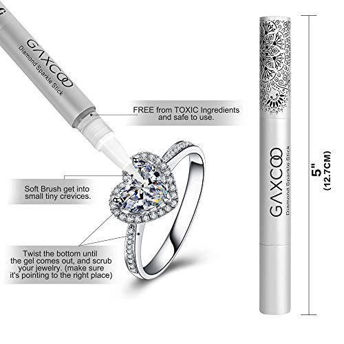IMPROVED Jewelry Cleaner Kit Includes 2 Pens and Pro Polishing Cloth Made in USA from Pure Cotton for Diamond Rings, Gold, Silver, Platinum Jewelry, Precious Stones
