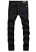ZLZ Slim Fit Biker Jeans, Men's Super Comfy Stretch Skinny Biker Denim Jeans Pants (30, Black01)