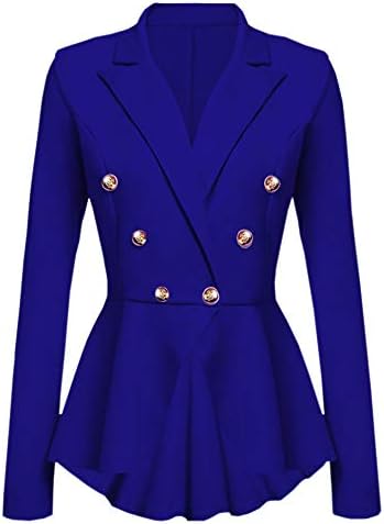 Besooly Women Business Work Suit Coats Long Sleeves Blazer Ruffles Peplum Button Jacket Coat Outwear Outerwears