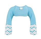Scratch Me Not Flip Mitten Sleeves - Baby Boys' Girls' Stay On Scratch Mitts, Teal/Chevron, 18 Mos