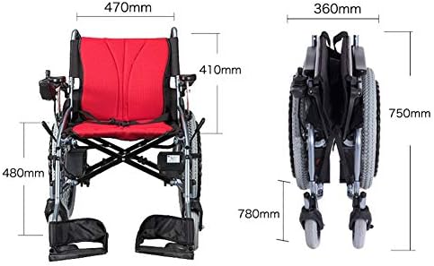 Wheelchair Electric, Lightweight Folding Adult Electric, Dual Function Heavy Duty Power Wheelchair, Suitable for Disabled/Old People