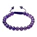 AD Beads Natural 8mm Gemstone Bracelets Healing Power Crystal Macrame Adjustable 7-9 Inch (Amethyst)