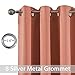 Yakamok Thermal Curtains Blackout Curtain Panels, Room Darkening Solid Grommet Top Window Drapes for Dedroom, 2 Tie Backs Included,（52x84 inch, Coral Orange, 2 Panels