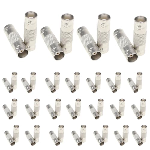 AIMHDUTY BNC Coupler 50pcs Pack, BNC Female to Female Adapter Connector for CCTV Camera System Cable Extension