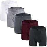Boxer Briefs Cotton Mens Underwear Men Pack of 5 with Open Fly for Men and Boys, S-XXL