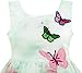 Sunny Fashion HY11 Girls Dress Rose Flower Print Embroidery Green Size 4