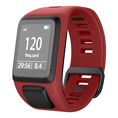 ANCOOL Compatible with Spark 3 Watch Bands Silicone Watch Straps Replacement for Runner 2 3,Spark 3, Golfer 2,Adventurer Smartwatches (Red)