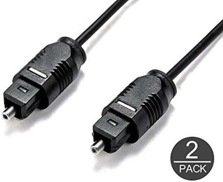 Digital Optical Audio Toslink Cable 2 Packs（10Ft） By Leagon