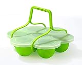 ULEE Silicone Egg Bites Mold with Removable Handles - Perfect Accessories Compatible with Instant Pot 5/6/8 qt - Reusable Storage Container and Freezer Tray with Lid (Green)
