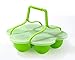 ULEE Silicone Egg Bites Mold with Removable Handles - Perfect Accessories Compatible with Instant Pot 5/6/8 qt - Reusable Storage Container and Freezer Tray with Lid (Green)