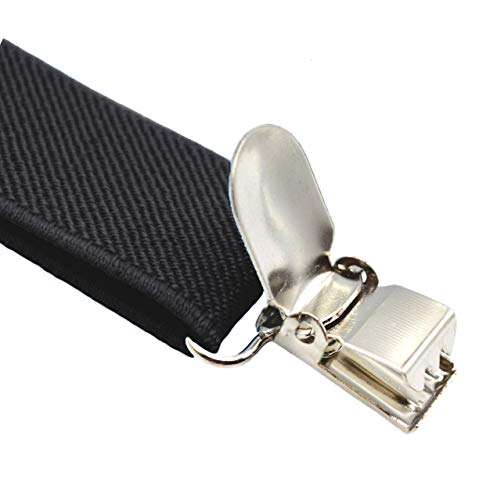 Trilece Suspenders for Men - Adjustable Elastic Y Back Style Suspender - Strong Clips (Black) - Thumbnail 2