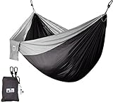 Supreme Nylon Hammock- Supports Up To Two People or 400 LBS - Porch, Backyard, Indoor, Camping - Durable, Ultralight Material for Strength & Comfort with Hanging Straps - Utopia Home
