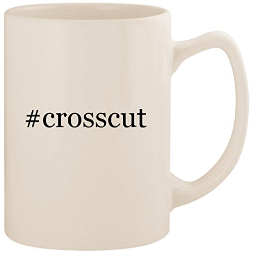 #crosscut - White Hashtag 14oz Ceramic Statesman Coffee Mug Cup
