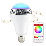 NINISEI Bluetooth Smart LED Light Bulb,Bluetooth Speaker Bulb,Smartphone Controlled Dimmable Multicolored Color Changing Lights Works with IPhone, Android Phone .Christmas Party Lighting.
