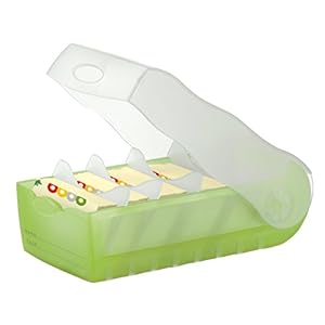 HAN Lernkarteibox CROCO, einfach Vokabeln lernen mit 5-Fächer-Lernsystem, DIN A8 Karteikasten für 500 Karten, inkl. 5 Stützplatten + 100 Lernkarten, Karteibox, Lernbox, 998-603, transluzent/grün