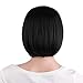 MapofBeauty 12 Inch/30 cm Beautiful Women's Short Straight BOB Wig (Jet Black)