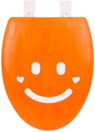 Happy Seat Smile Soft Padded Elongate Toilet Seat Orange White by Happy Seat