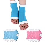 Jaciya 4 Pairs Moisturizing Silicone Gel Heel Socks