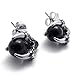 KONOV Vintage Stainless Steel Dragon Claw Mens Stud Earrings Set, 2pcs, Color Silver Black