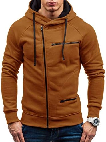 Amiley mens hoodies,Men's Zipper Contrast Color Hoodie Autumn Warm Sweatshirt Casual Hoody Jacket