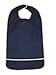 FlexaMed Waterproof Terry Cloth Adult Bib w/Closure Crumb Catcher (Dark Blue 16-30
