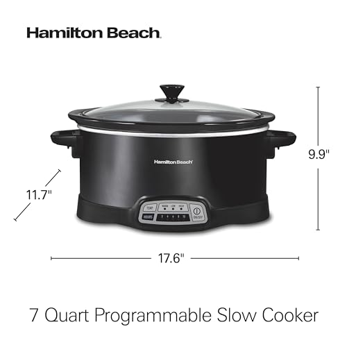 Hamilton Beach Portable 7 Quart Programmable Slow Cooker with Three