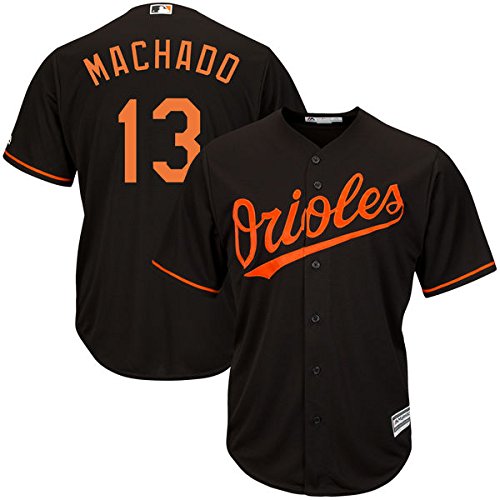 Manny Machado Baltimore Orioles #13 Men's Big and Tall Alternate Jersey Black - 3XL