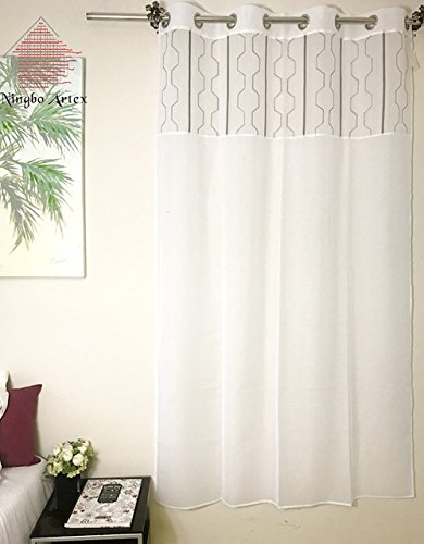 Buy Generic Artex White Curtains Geometric Guaze Curtain Fabric