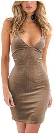Doramode Women's Adjustable Strappy Split Deep V Neck Summer Beach Casual Midi Dress