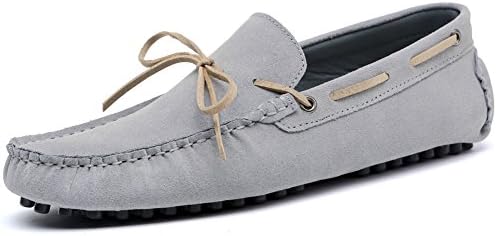BINSHUN Men's Slip On Loafers Shoes Suede Driving Penny Loafer Moccasins Dress Flats Boat Shoes(gray47/14)