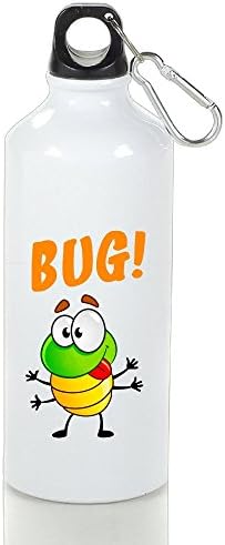 Drosp Cute Lady Bug White Aluminum Sports Water Bottle, Great For Outdoor And Sport Activities Sealed Plastic Leak-proof Screw Top 400ml White
