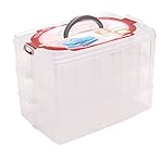 Wisehands Stackable Clear Storage Container Case for Storing Sewing Embroidery Accessories, Threads, Bobbins, Beads, Beauty Supplies, Nail Polish, Jewelry, Arts & Crafts, Large