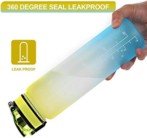 Reusable water bottle with a built-in straw, featuring a digital clock displaying the time 06:47:06 UTC.