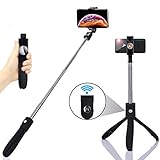 HiSayee Selfie Stick Bluetooth, Extendable Selfie Stick Tripod, Phone Tripod with Wireless Remote Shutter Compatible with iPhone Xs Max Xr X 8 7 6 6s 5 Plus, Android, Samsung Galaxy and More