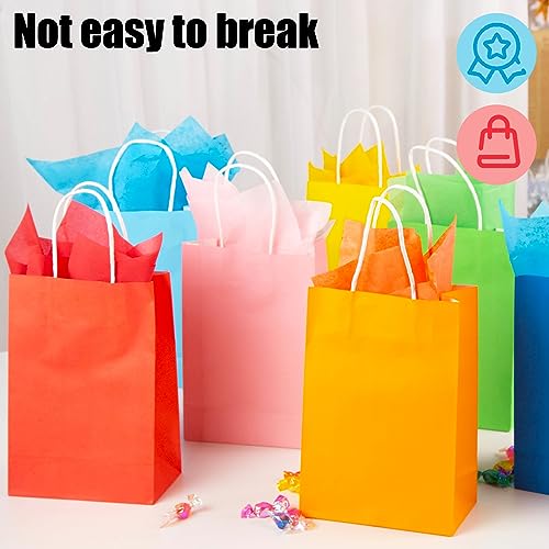 VGOODALL 30PCS Gift Bags with Tissue Paper, Party Favor Bags with Handles Small Gift Bags Set 8 Colors for Gift Wrap Birthday Wedding Baby Shower
