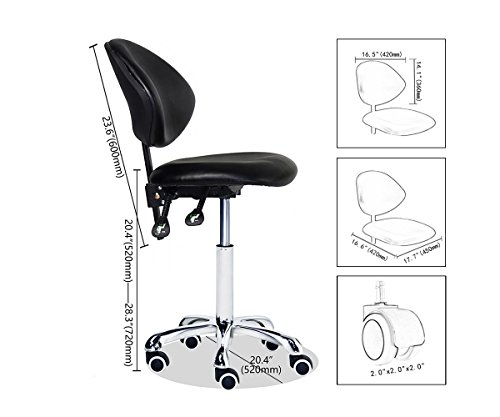 Grace & Grace Professional Office and Operator Series Height Adjustable with Ergonomic Tilting Backrest for Drafting,Computer,Workshop,Classroom, Lab, Counter (Black)