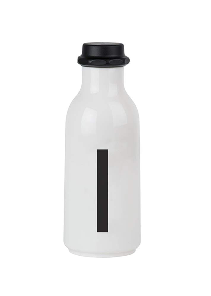 Design Letters Personal Tritan Water Bottle (I) - 500ml BPA-free and BPS-free Leak-proof Tritan Drinking Bottle in Nordic Design for Adult, Kids, Outdoor, Office, Sports, School, Available from A-Z