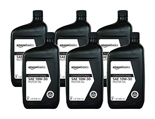 AmazonBasics Conventional Motor Oil, 10W-30, 1 Quart, 6 Pack