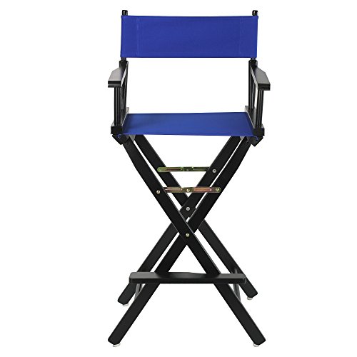 Casual Home 30" Director's Chair Black Frame-with Royal Blue Canvas, Bar Height