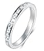 BORUO 925 Sterling Silver Cubic Zirconia Ring - 925 Silver Eternity Band - Elegant Crown Rings For Women - Sterling Silver Rings For Women - Silver Wedding and Anniversary Band Women, 2mm Size 4-12