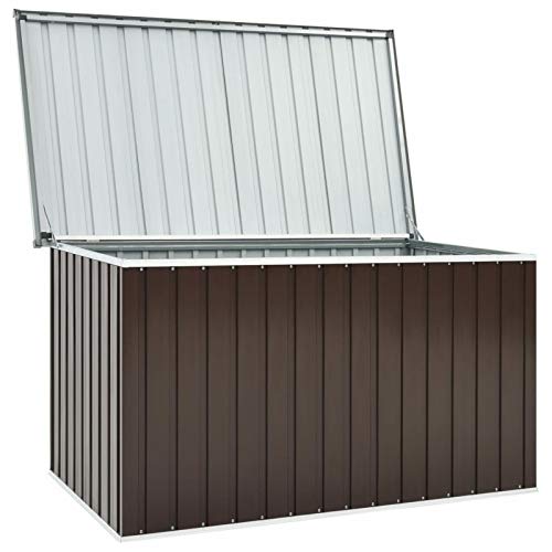 Tidyard Gartenbox Auflagenbox Kissenbox Aufbewahrungsbox Truhe Box Gartenmöbel Gartenkasten Gartentruhe Werkzeugkasten Braun 171 x 99 x 93 cm – Bild 3