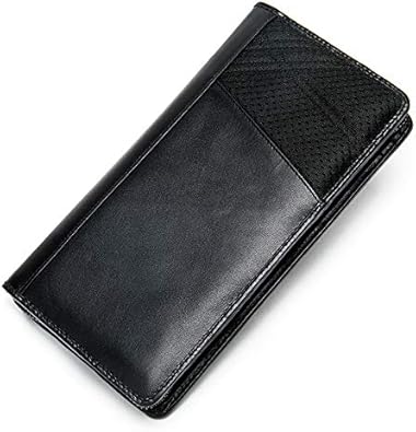 Amazon 長財布 メンズ 本革 財布 小銭入れ防水人気 軽量 薄い 大容量 カード収納 ブラック Generic 財布