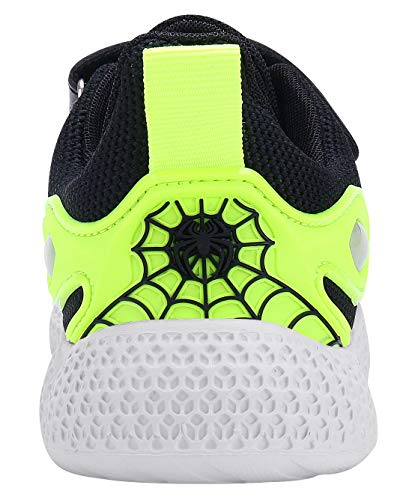 Vivay Girls Tennis Shoes Mesh Breathable Athletic Running Sneaker for Boys Girls Black Yellow Size 3 Little Kid